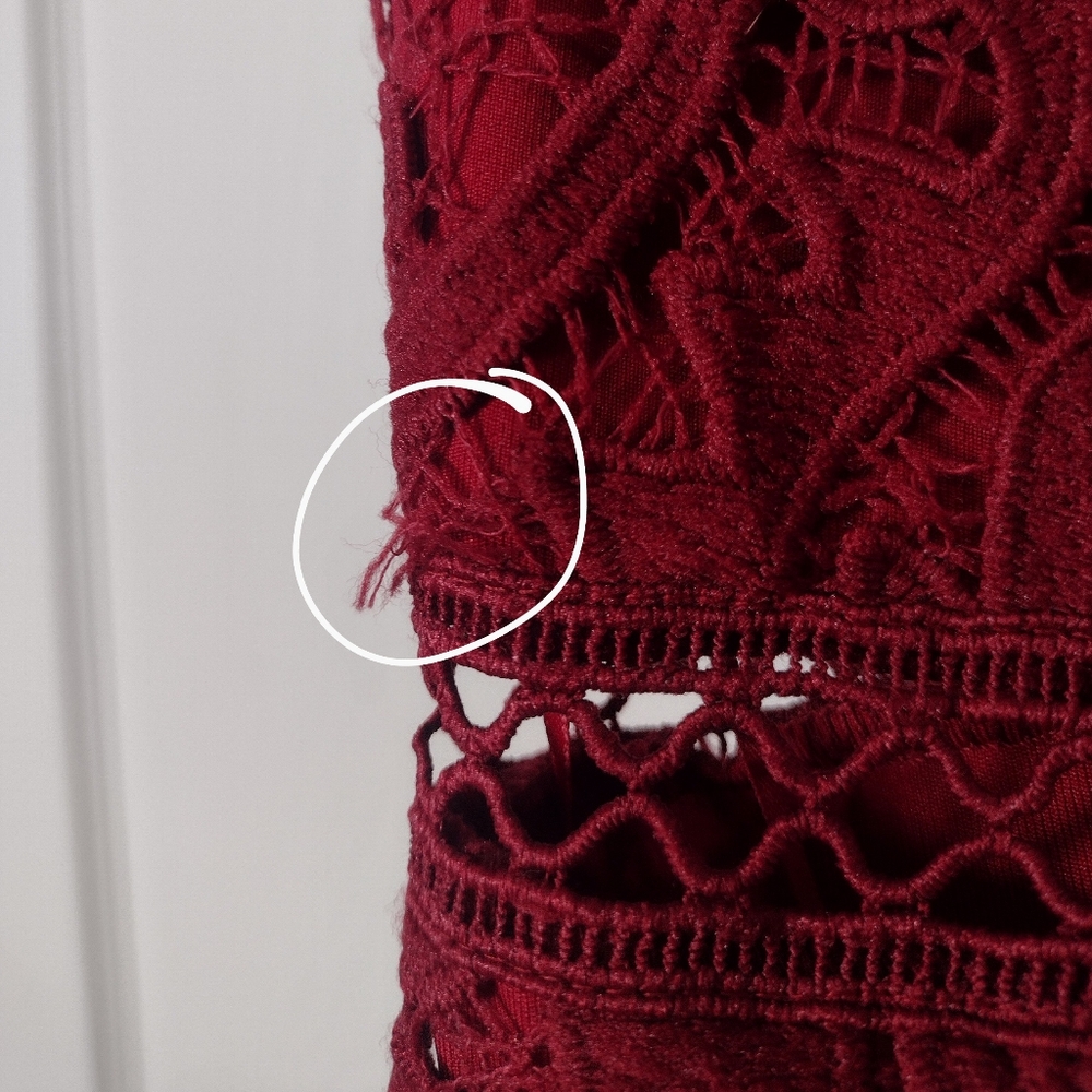 Two Sisters the Label Red Lace Valentina High Low Midi Dress Size 4 - Picture 14 of 16